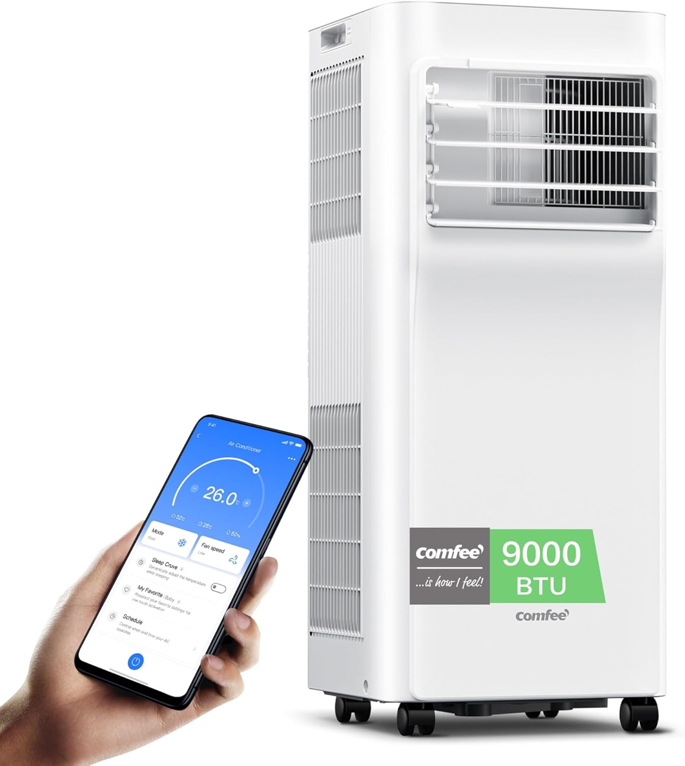 Comfee Breezy Cool Pro 2.6 Mobiles Klimagerät 9.000 BTU – A, R290, App & Alexa, Weiß (Copy)