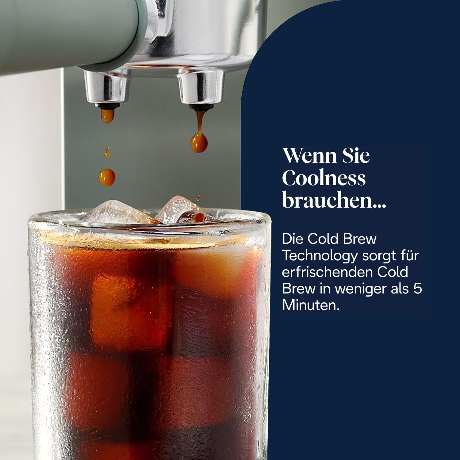 De'Longhi Dedica Duo - Manuelle Espressomaschine mit Cold Brew Grün