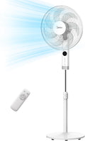 Midea FS40-23MR Standventilator mit 3 Geschwindigkeiten, Teleskophöhe und -größe, Fernbedienung, duales Beschleunigungssystem, 90-Grad-Schwingung nach links und rechts