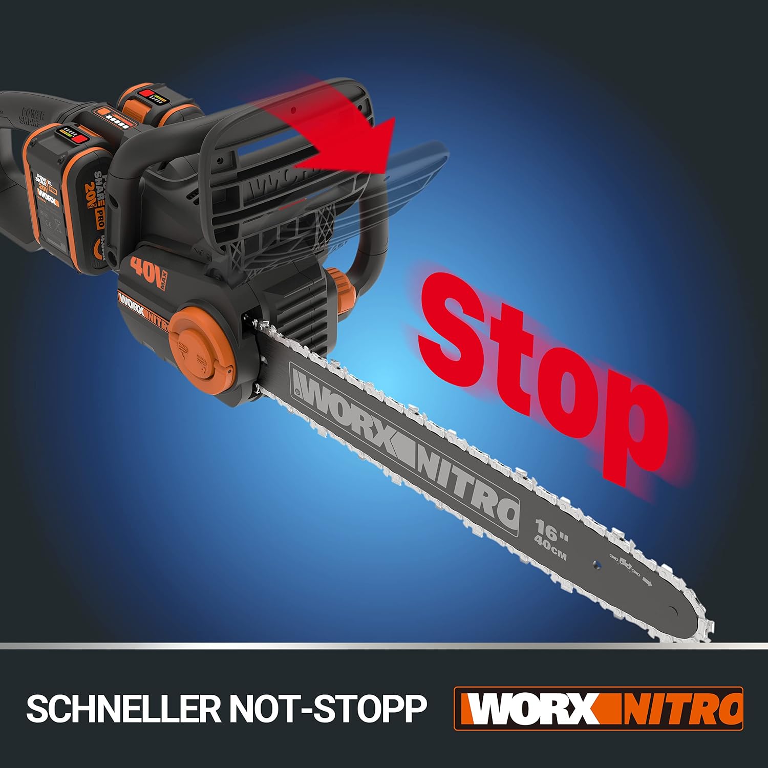 WORX WG385E.9 Akku Kettensäge 40V, ohne Akku & Ladegerät