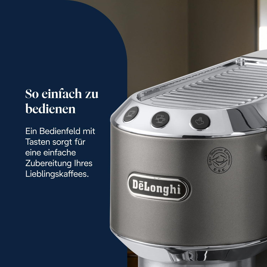 De'Longhi Dedica Style - Espressomaschine mit Manuellem Milchaufschäumer