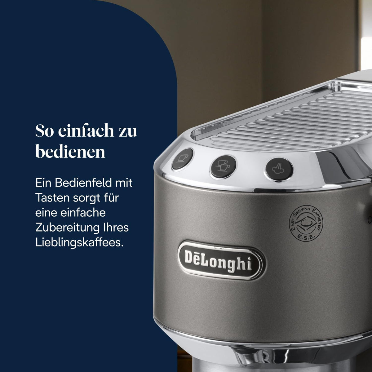 De'Longhi Dedica Style - Espressomaschine mit Manuellem Milchaufschäumer