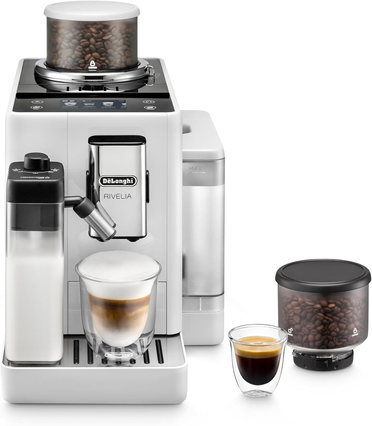 De'Longhi Rivelia - Kaffeevollautomat 16 Getränke Weiß