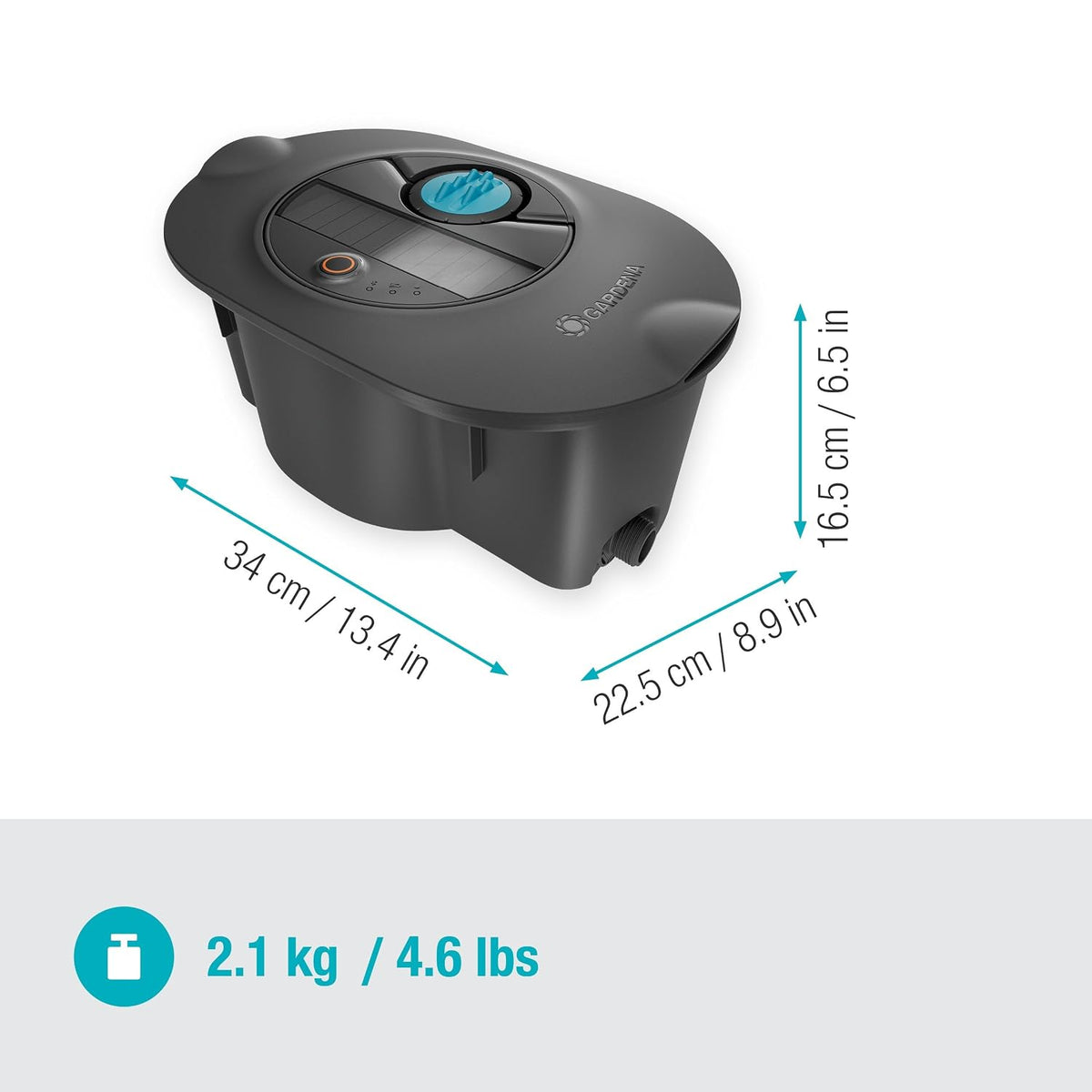 Gardena AquaPrecise, Pipeline Bewässerungssystem für Rasenflächen bis zu 320 m²: solarbetrieben, gleichmäßige Wasserverteilung, für jede Gartenform, Bluetooth, unterirdische Installation (16001-20)