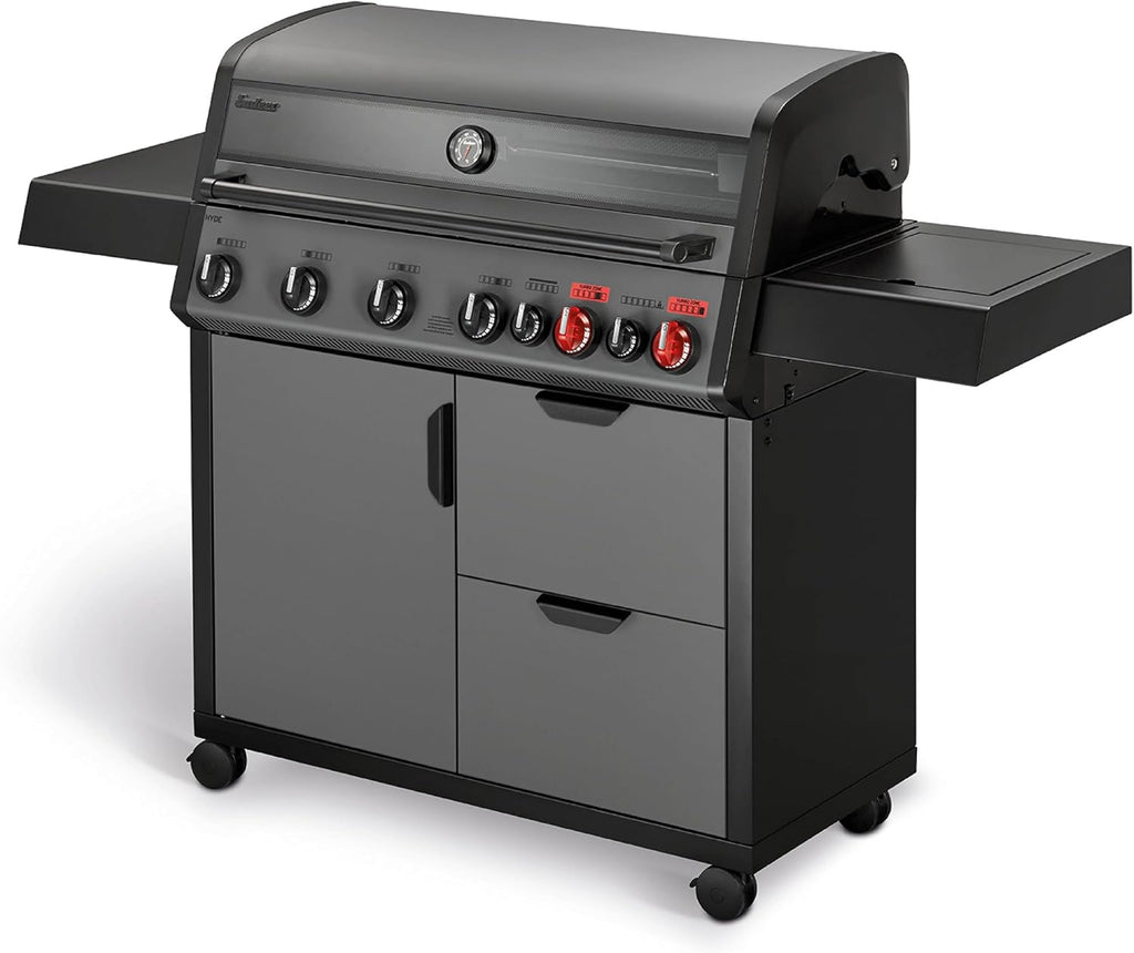 Enders® Gasgrill HYDE 6 SIKR Turbo, 6 Brenner aus Edelstahl für kraftvolles direktes und indirektes Grillen, 800 °C TURBO ZONE™, SWITCH GRID™, Infarot-Backburner und Seitenkocher, #8044