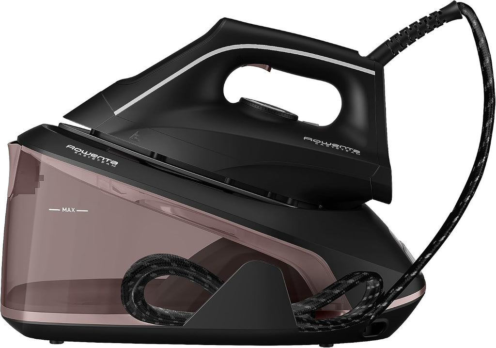 Rowenta VR5120 Easy Steam Dampfbügelstation, 2400 Watt, 110 g/Min. variabler Dampf, 210 g/Min. extra Dampfstoß, schnellaufheizend, 1,4 L Wassertank, Antikalk-System, Eco-Modus, Zimt/Schwarz