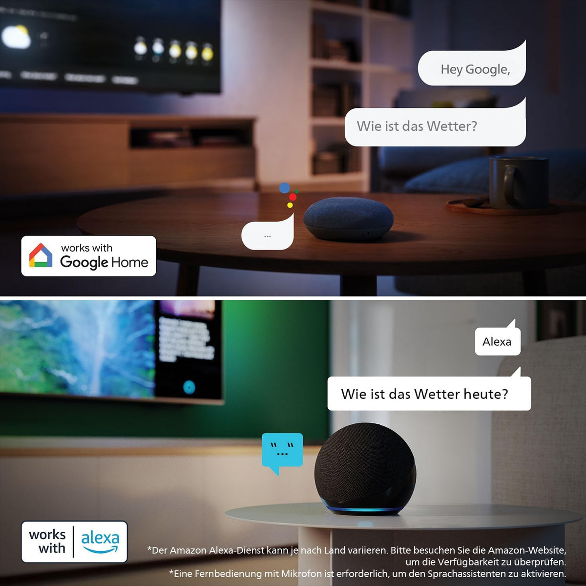 PHILIPS 55PUS7200 4K LED Smart TV - 55 Zoll Display mit Pixel Precise Ultra HD, Titan OS Plattform und Dolby Atmos Sound - Funktioniert mit Alexa und Google Sprachassistent