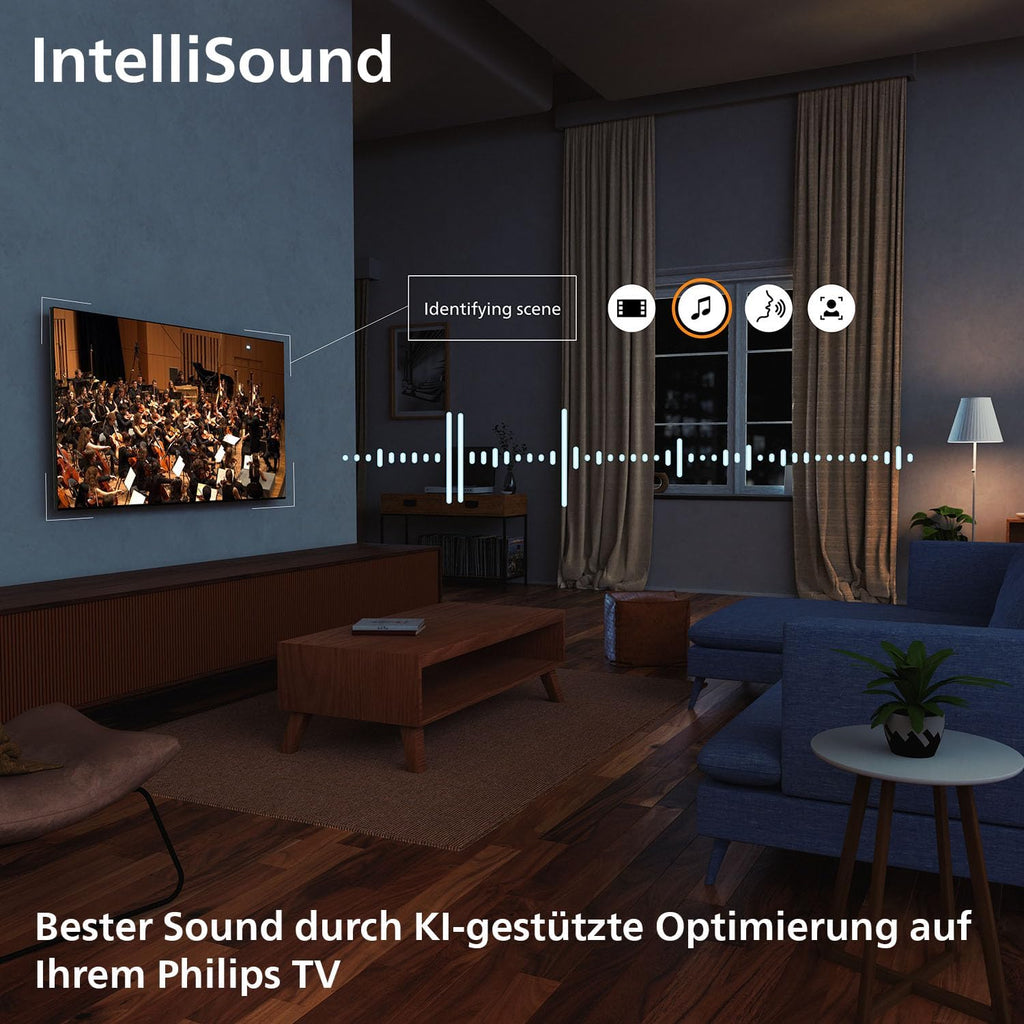 PHILIPS 55PUS7200 4K LED Smart TV - 55 Zoll Display mit Pixel Precise Ultra HD, Titan OS Plattform und Dolby Atmos Sound - Funktioniert mit Alexa und Google Sprachassistent