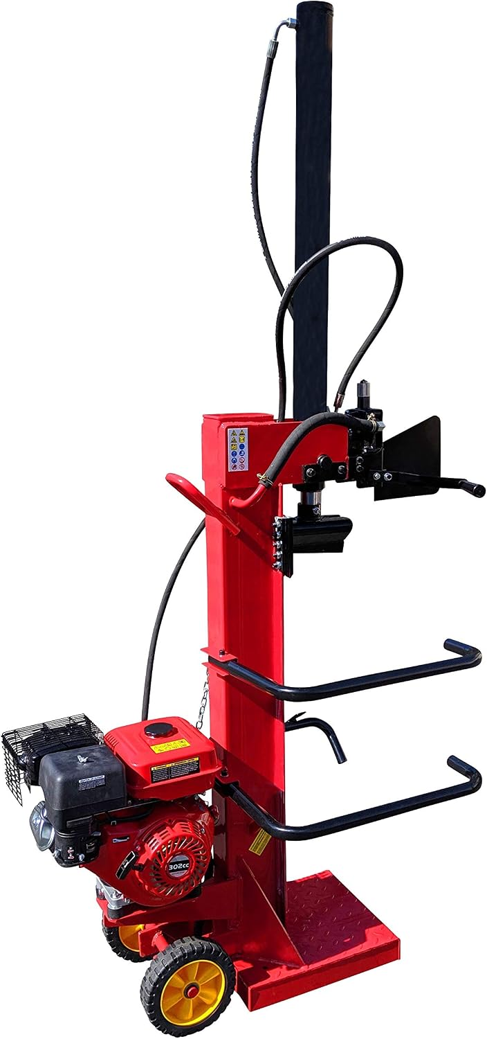CROSSFER Holzspalter HSP13T-G6,5 13 Tonnen Spaltkraft / 104 cm Spaltlänge/Benzinmotor 6,5 PS 4 Takt OHV luftgekühlt / 2 Hand Bedienung/große Transporträder/hohe Spaltkraft