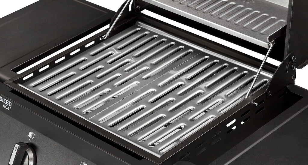 Enders Gasgrill SAN DIEGO NEXT 2, Brenner aus Edelstahl, mit Grillthermometer, kleiner Camping, Edelstahlrost, Balkon Gas Grill, , stabile Seitenablagen#80146, Schwarz