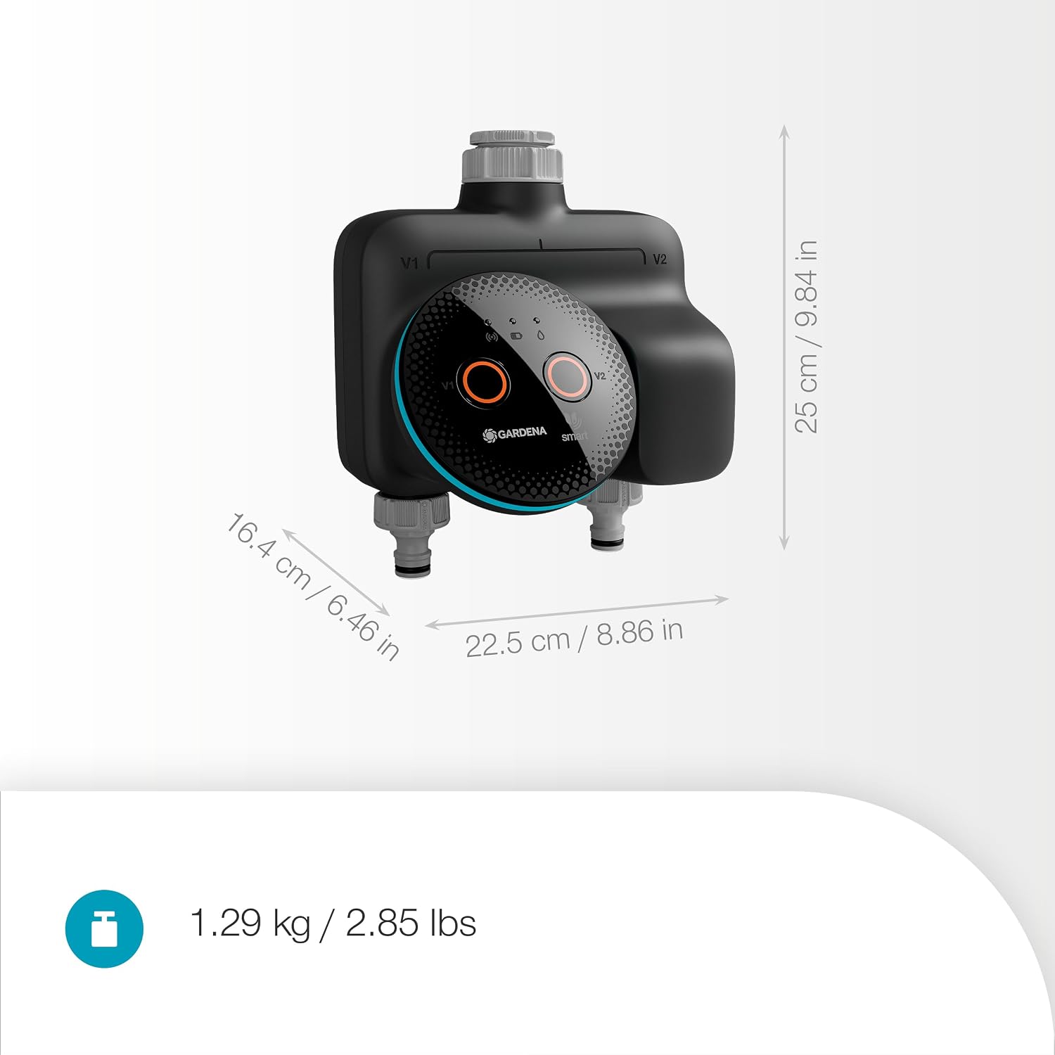 Gardena smart Dual Water Control Set Bewässerungssteuerung; smart: Datengesteuerte Bewässerung*, Smart Home Integration*, Für Zwei unabhängige Gartenbereiche, Hochwertige Ventiltechnik (19044-20)