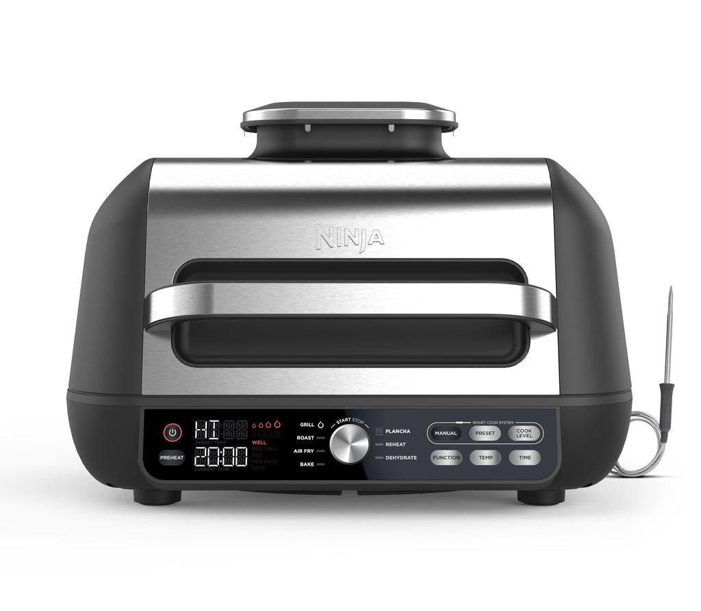 Ninja Foodi Grill & Airfryer, 5,7L Heißluftfritteuse, Air Fryer, spülmaschinenfeste Teile, 5-in-1, Schwarz/Silber AG301EU
