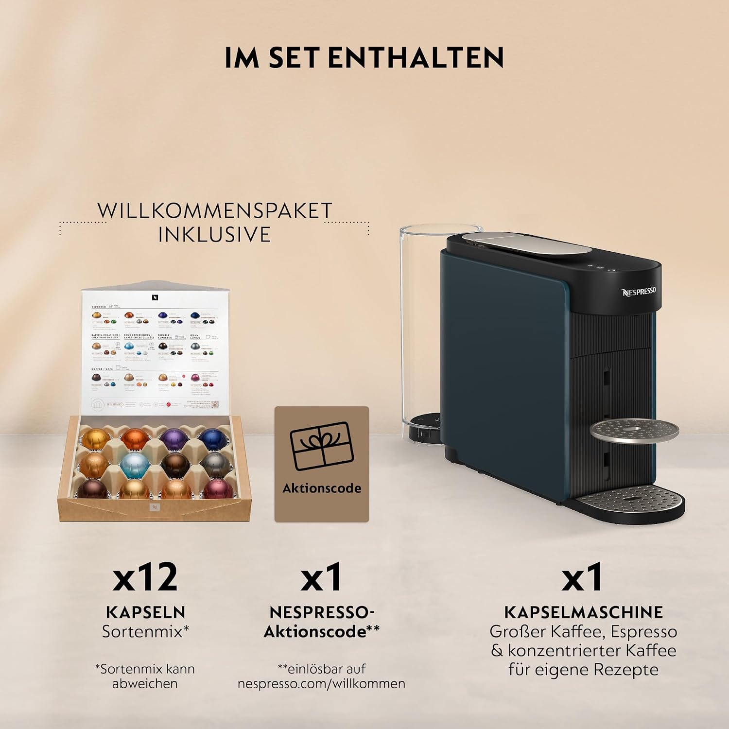 NESPRESSO KRUPS Vertuo Up Blau Kapselmaschine XN9404