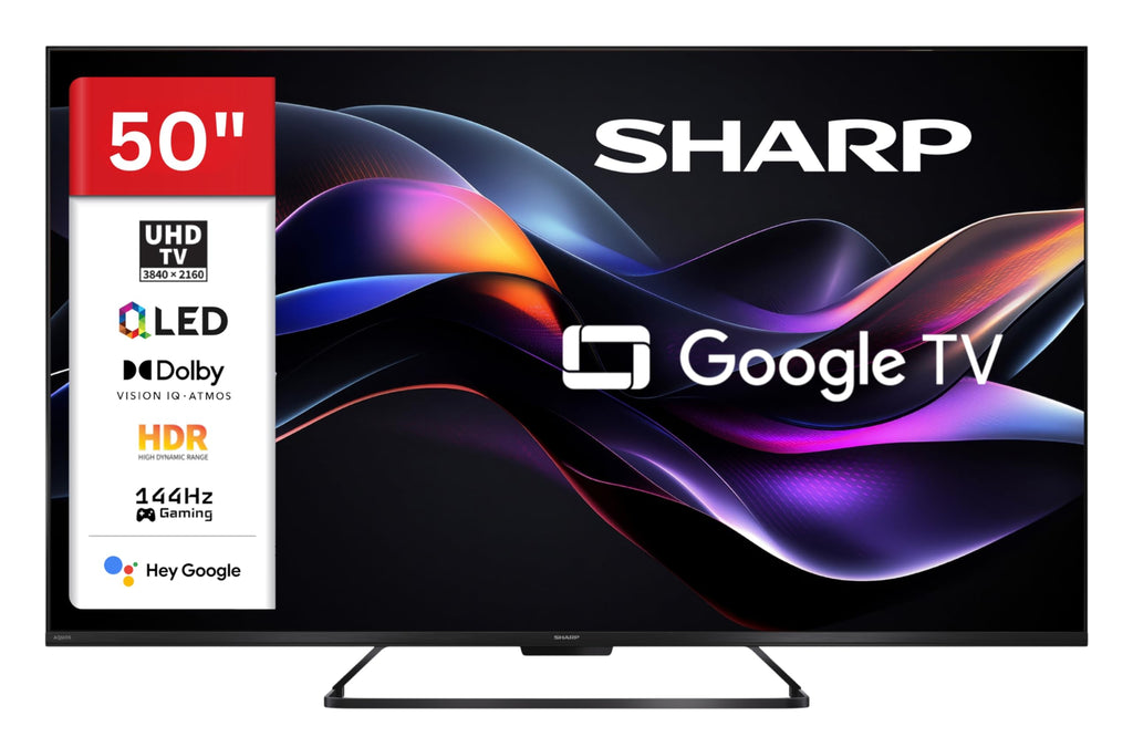 SHARP 43HR7765E QLED Fernseher 43 Zoll Google TV 4K UHD Smart TV 144Hz HDR