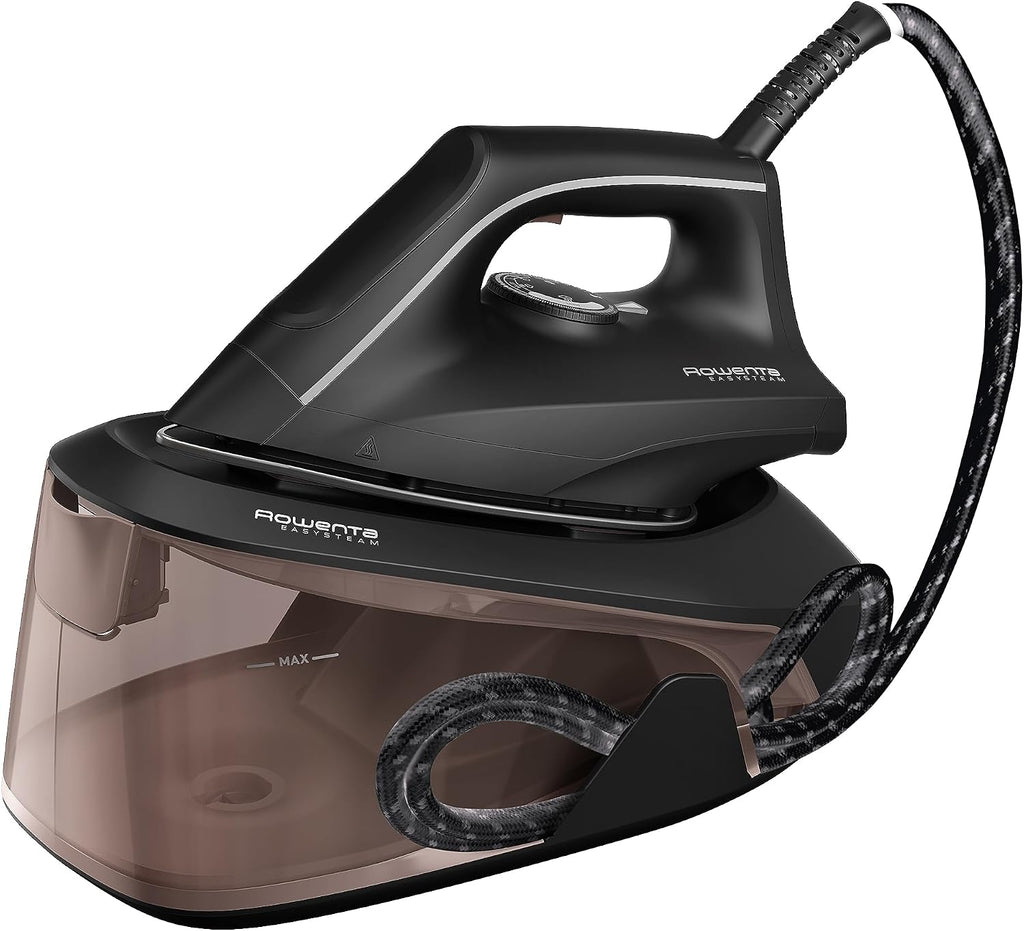 Rowenta VR5120 Easy Steam Dampfbügelstation, 2400 Watt, 110 g/Min. variabler Dampf, 210 g/Min. extra Dampfstoß, schnellaufheizend, 1,4 L Wassertank, Antikalk-System, Eco-Modus, Zimt/Schwarz