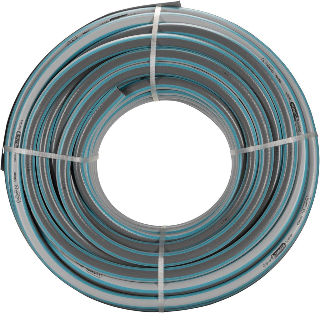 Gardena Classic Schlauch 19 mm (3/4 Zoll), 50 m: Universeller Gartenschlauch aus robustem Kreuzgewebe, 22 bar Berstdruck, UV-beständig, ohne Systemteile, 12 Jahre Garantie, verpackt (18025-20)
