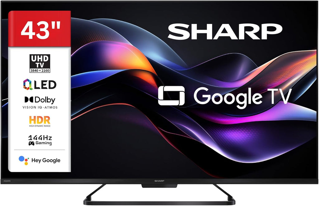 SHARP 43HR7765E QLED Fernseher 43 Zoll Google TV 4K UHD Smart TV 144Hz HDR