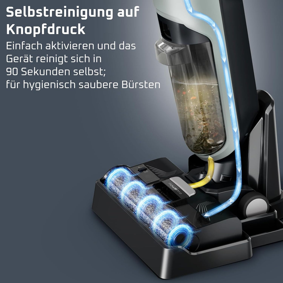 Rowenta X-Clean 2, 2-in-1 Nass-Trockensauger, ECO-/MAX-Modi für makellose Ergebnisse, 1,1 kg leicht, selbstfahrende Walze, Kantenreinigung, 90 Sek. Selbstreinigungszyklus, Eucalyptus, GZ2262E0