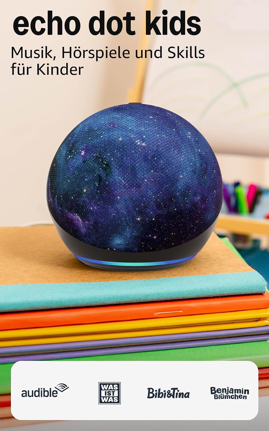 Echo Dot Kids (newest gen) | Wi-Fi and Bluetooth smart speaker with Alexa | With 1 year of Amazon Kids+ content | Stardust