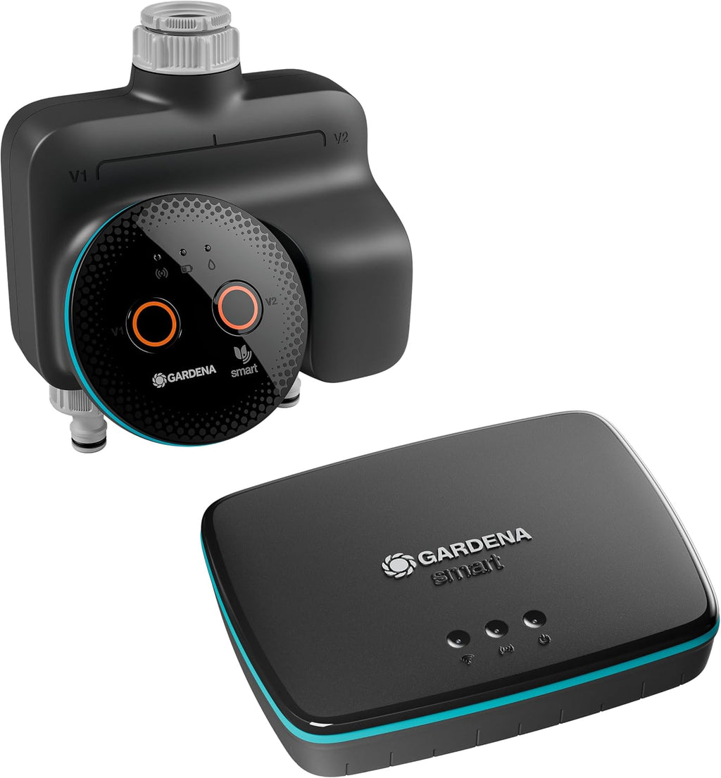 Gardena smart Dual Water Control Set Bewässerungssteuerung; smart: Datengesteuerte Bewässerung*, Smart Home Integration*, Für Zwei unabhängige Gartenbereiche, Hochwertige Ventiltechnik (19044-20)