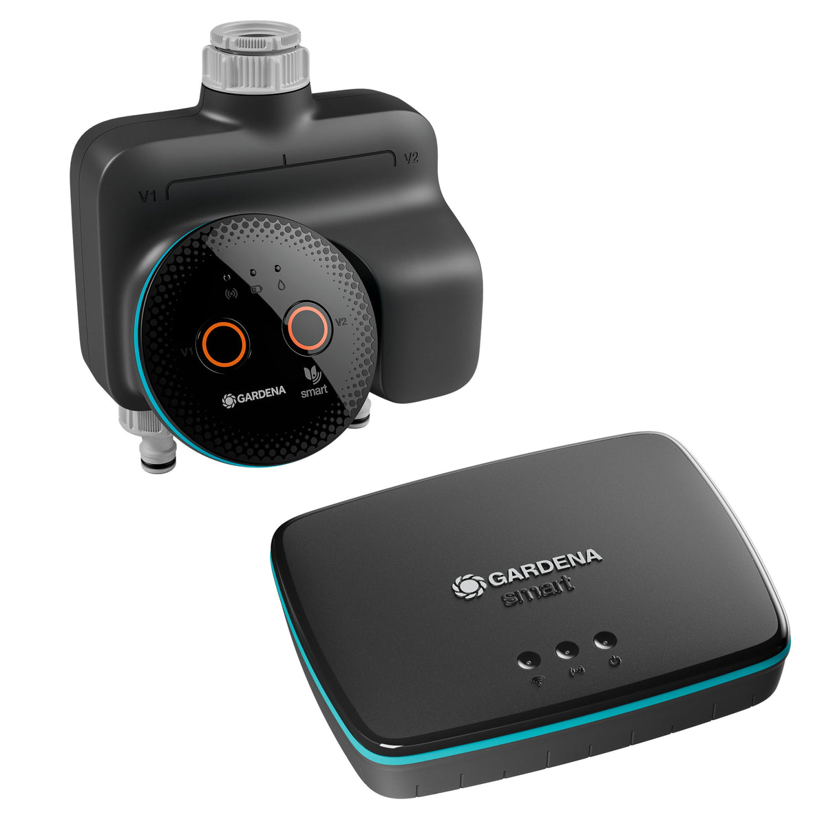 Gardena smart Dual Water Control Set Bewässerungssteuerung; smart: Datengesteuerte Bewässerung*, Smart Home Integration*, Für Zwei unabhängige Gartenbereiche, Hochwertige Ventiltechnik (19044-20)