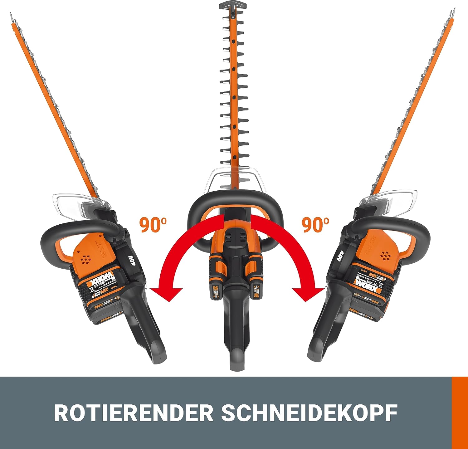 WORX WG284E.9 Akku Heckenschere 40V, ohne Akku & Ladegerät