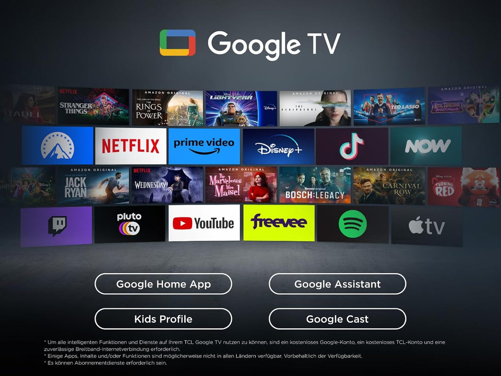 TCL 43T69C 43 Zoll QLED, Direct LED TV, 4K HDR TV, Smart Google TV (Dolby Vision & Atmos, Game Master, Motion Clarity, Kompatibel mit Google Assistant & Alexa)