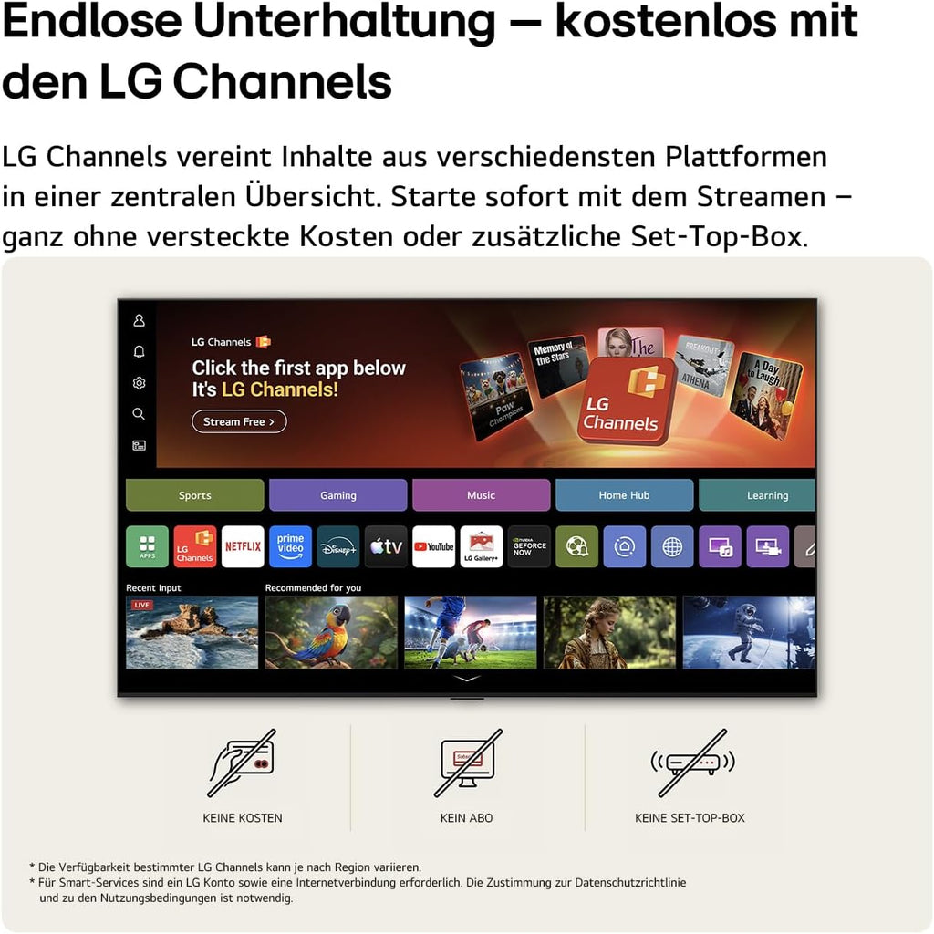 LG 43NU8E0B3LA Nano 4K UHD TV, 43 Zoll, α7 Gen9 4K AI Prozessor, webOS 26, 60Hz, VRR bis zu 60Hz, Modelljahr 2026, Energieklasse F