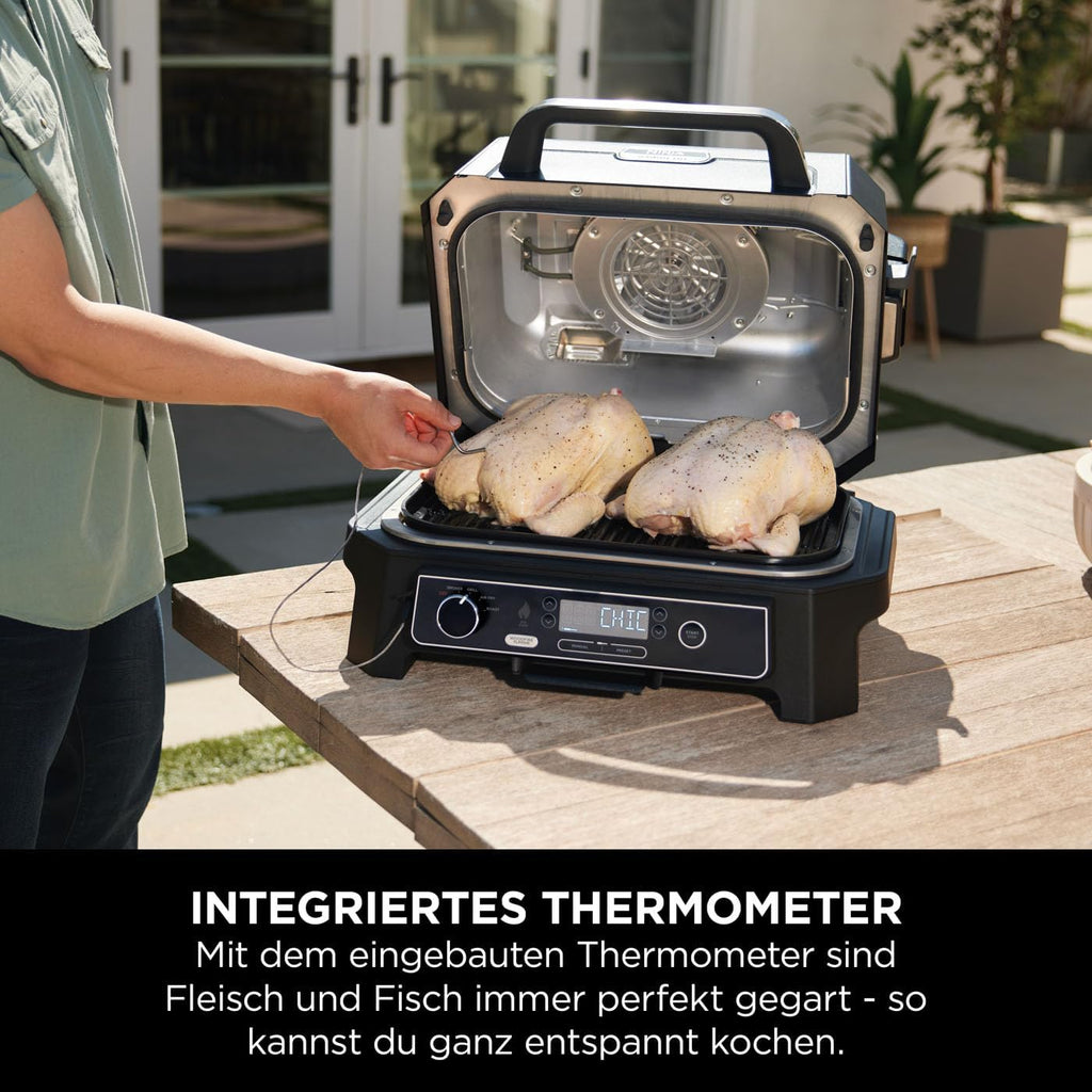 Ninja Woodfire Pro XL Elektrogrill, Holzfeuer-Pellets, wetterfest, OG850EU