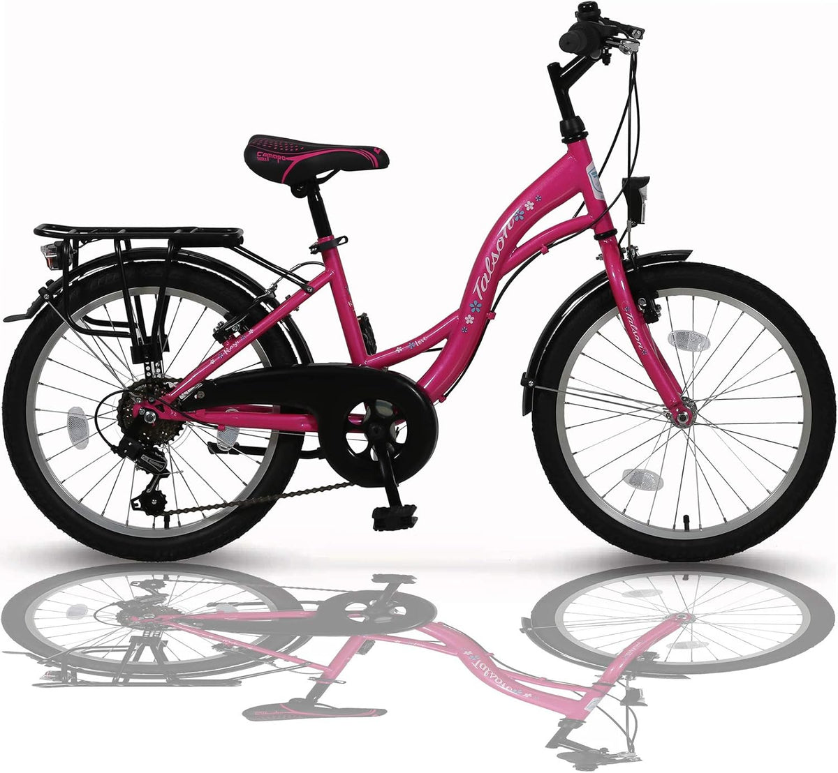 20 Zoll Kinderfahrrad 6-Gang Shimano und Alufelgen Rosa-Weiss TMU