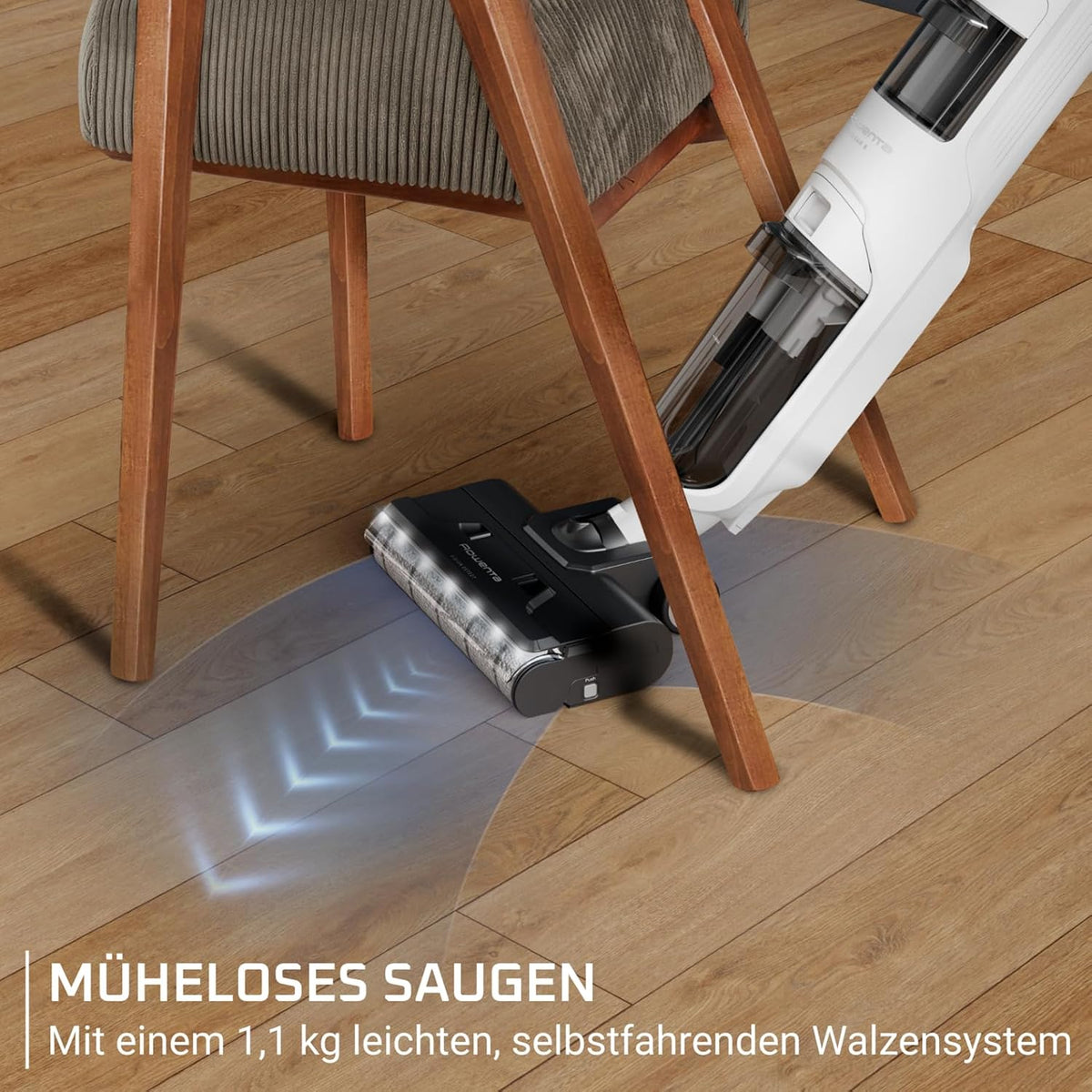 Rowenta X-Clean 5, 2-in-1 Nass- und Trockensauger, 3 Modi, präzise Reinigung, automatischer Erkennungsmodus, LED-Beleuchtung, selbstreinigend, Heißtrocknung, 50 Min. Laufzeit, Schneeweiß, GZ5557EE