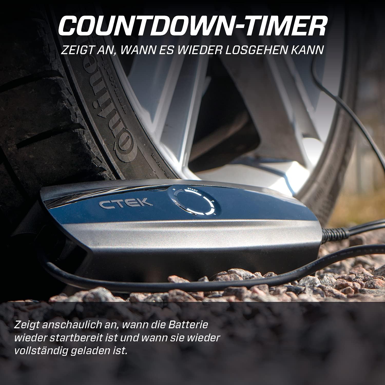CTEK CS ONE, Batterieladegerät 12V, Intelligentes Ladegerät Motorrad, Ladegerät Auto, Erhaltungsladegerät Mit Adaptive Ladung, App, Rekonditionierungsmodus Und Polaritätsfreie Klemmen Schwarz