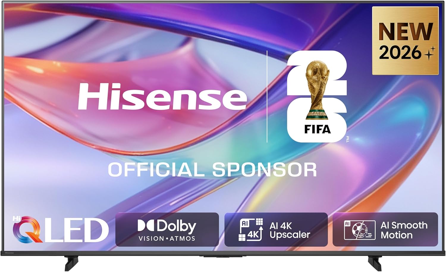 Hisense 43E7DS Fernseher 43 Zoll, 4K UHD QLED, Smart TV, Hi View AI Engine, 60Hz Game Mode Plus, Dolby Vision IQ, QLED Colour, Filmmaker, Smooth Motion, Airplay, Sprachsteuerung, 2026