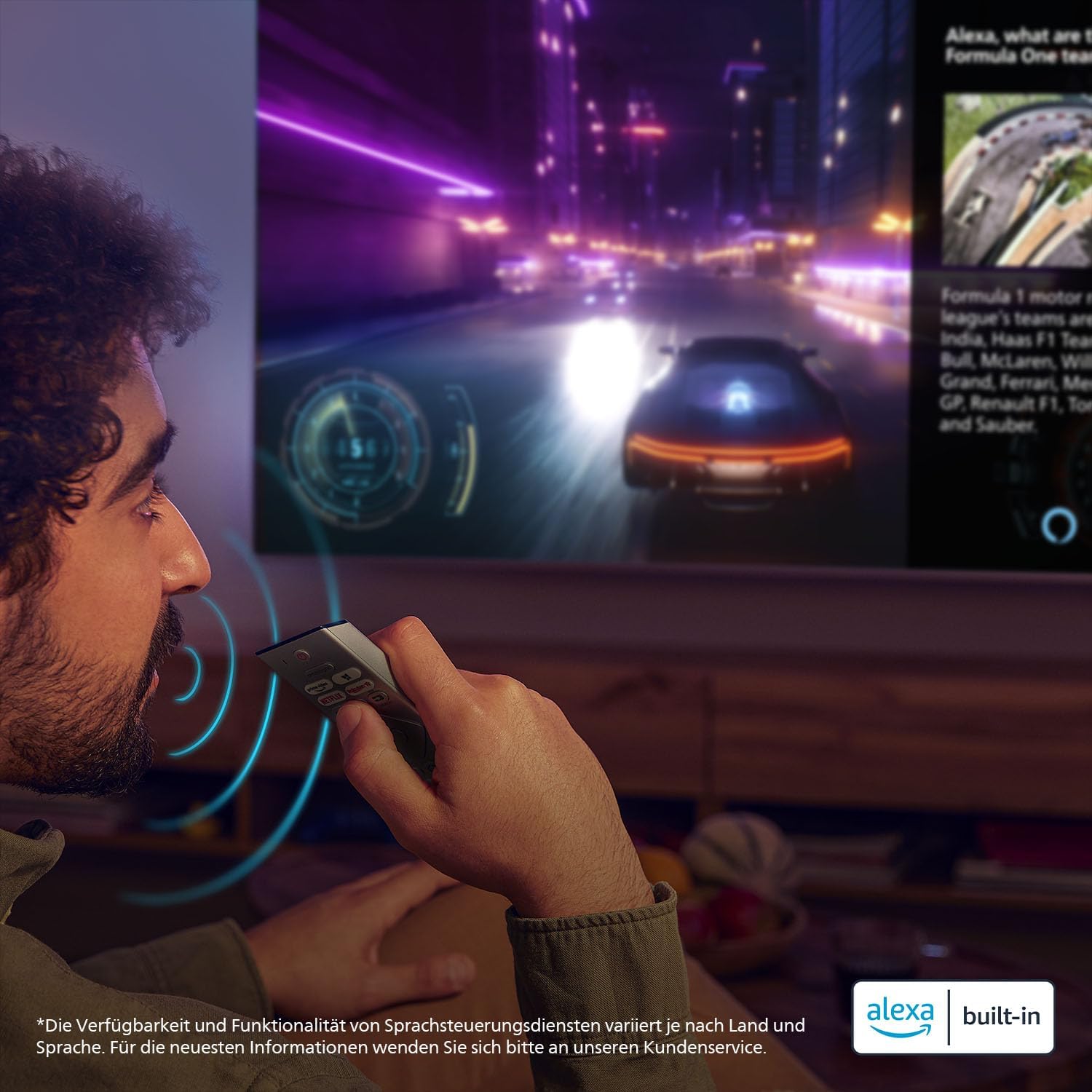 PHILIPS 55PUS7200 4K LED Smart TV - 55 Zoll Display mit Pixel Precise Ultra HD, Titan OS Plattform und Dolby Atmos Sound - Funktioniert mit Alexa und Google Sprachassistent