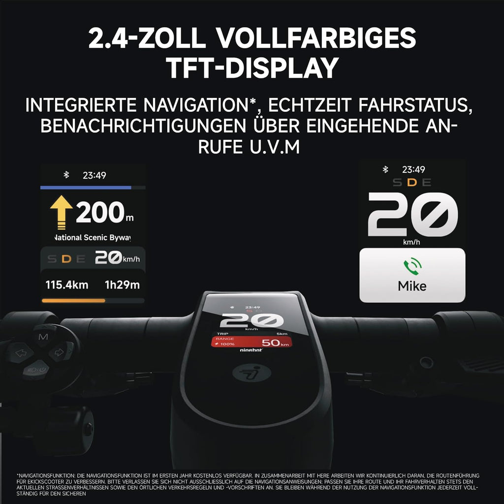 Segway-Ninebot MAX G3 D E-Scooter, bis zu 80 km Reichweite, 11 Zoll selbstabdichtende Luftreifen, Vollfederung, TFT-Display, FlashCharge, Apple Find My, faltbar, Schwarz**