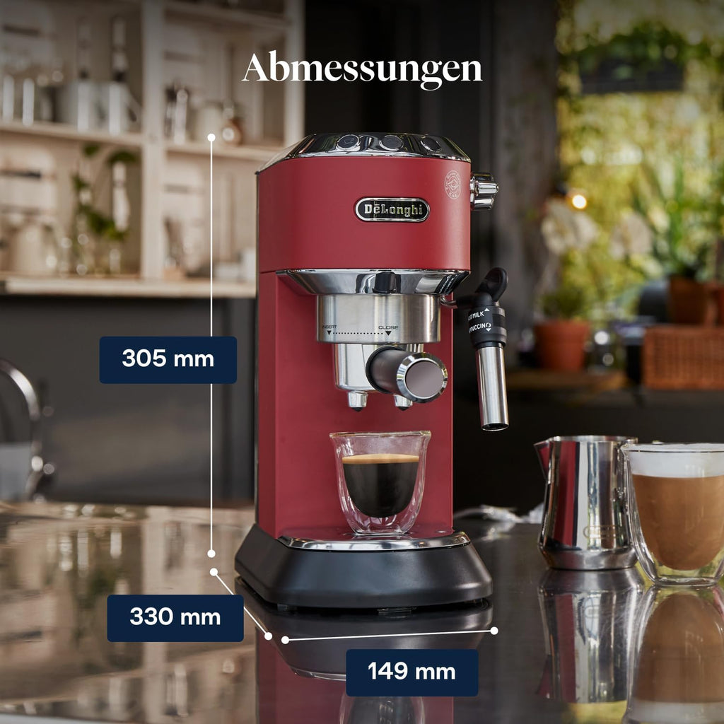 De'Longhi Dedica Style - Espressomaschine mit Manuellem Milchaufschäumer