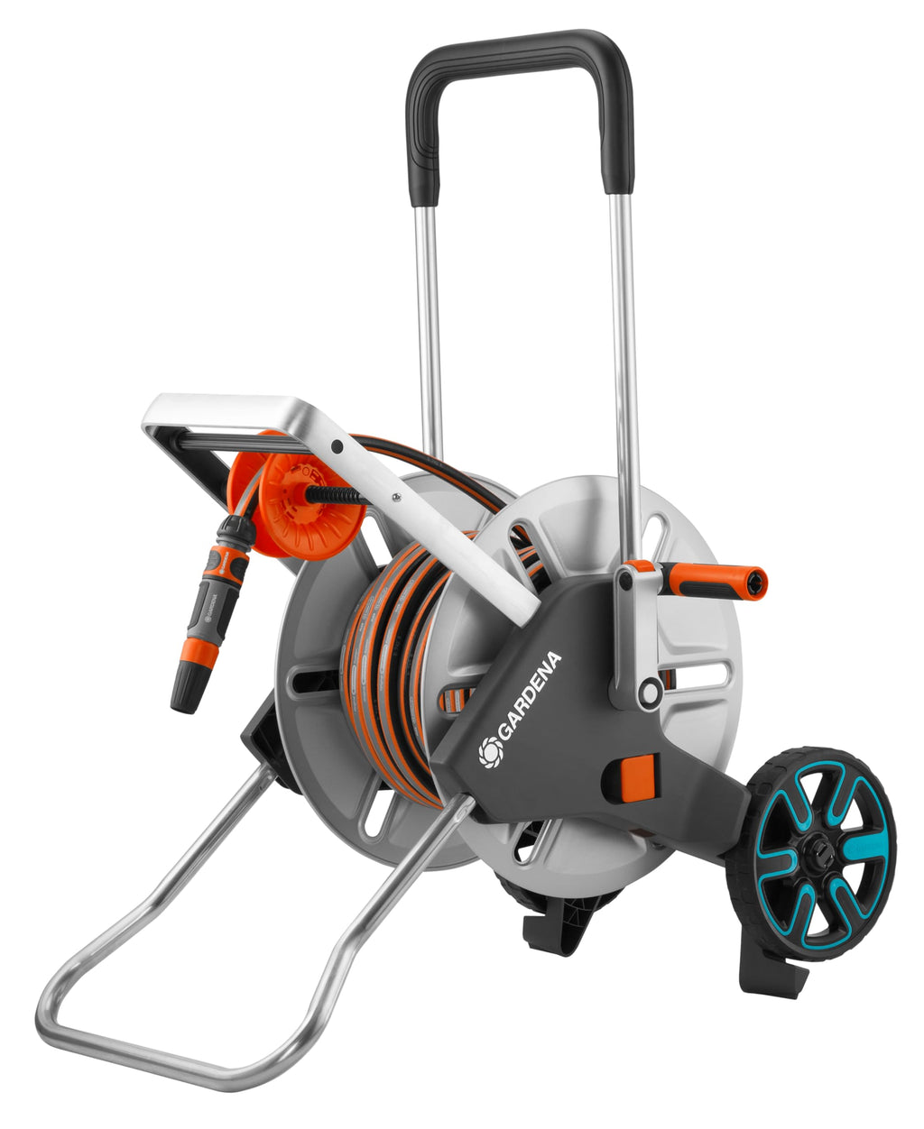 Gardena CleverRoll M Easy Metall Set: Schlauchwagen mit 60 m Kapazität, sehr standfest, stabile Schlauchführung, inkl. 25m Schlauch (18547-20)