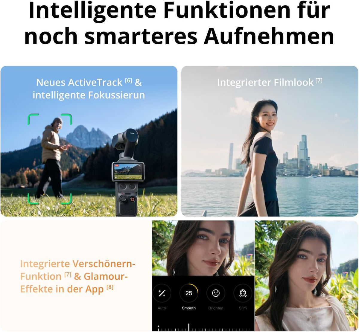 DJI Osmo Pocket 4 Creative Combo Pocket Gimbal Vlog Camera | 1 inch CMOS and 4K/240fps, 2 x lossless zoom, 107 GB built-in memory, mic 3 transmitter, fill light, Osmo mini tripod