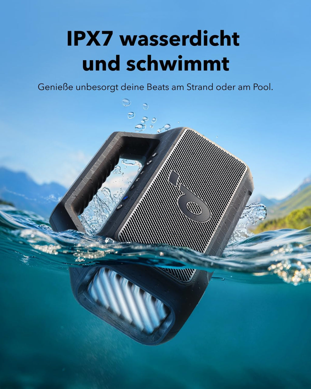 soundcore by Anker Boom 2 Outdoor Speaker, 80 W, Subwoofer, BassUp 2.0 | 24h Battery, IPX7 Waterproof & Floats, LED Light, EQ, BT 5.3, Mobile Bluetooth Speaker, Camping, Beach, Garden