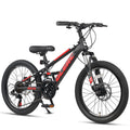 Glerc Skyline 20-24-Zoll Kinder Mountainbike für Jungen Mädchen, Kinderfahrrad für 6-18 Jahre alte Teenager, 21 Speed-Fahrrad mit vorderer Aufhängung & Scheibenbremsen, mehrere Farben
