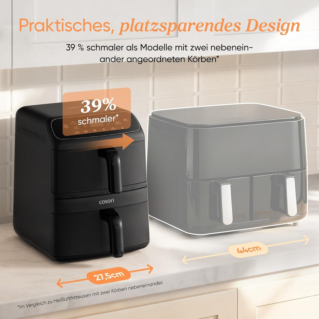 Cosori Airfryer New Generation 2026 Exclusive TurboBlaze Tech 8.6L | PFAS-free, NTC-Tech, XL heating ring, 39% narrower, 3 fan levels