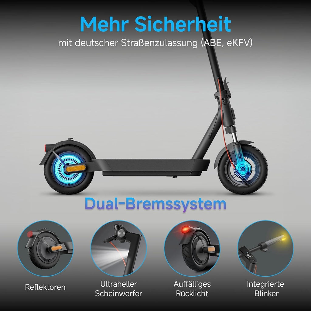 Xiaomi Electric Scooter 5 E-Scooter mit ABE, bis zu 60 km Reichweite, 350 W Motor, 10 Zoll Luftreifen, Vorderradfederung, LED-Display, Blinker, Anthrazit** (Copy)
