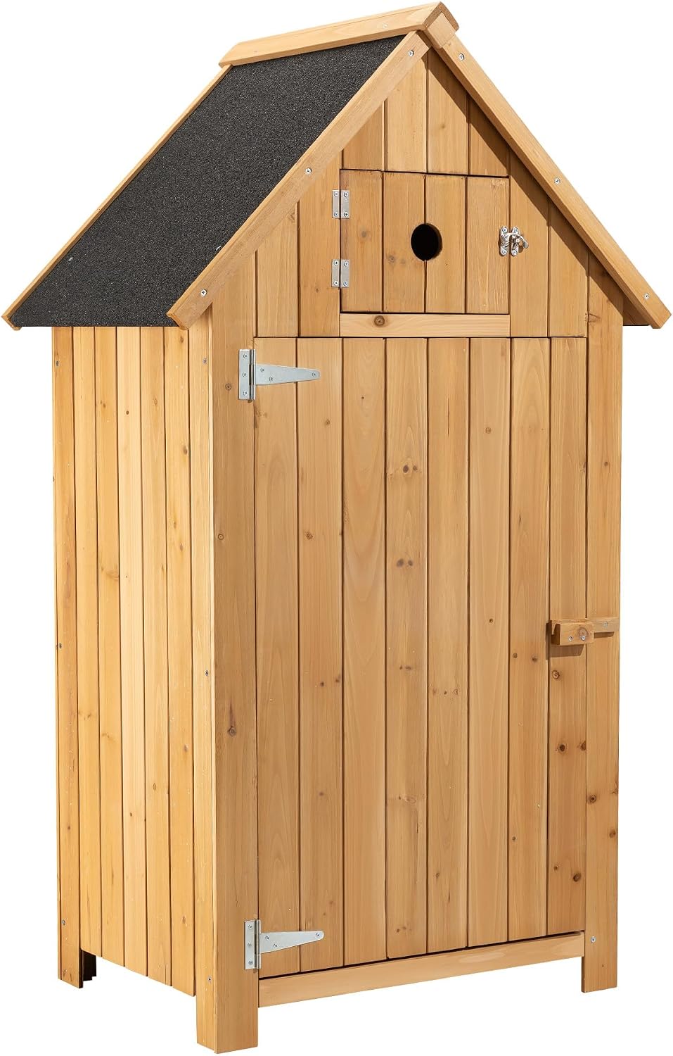Wiltec Gartenhaus schmal aus Fichtenholz mit Bitumendach 770x540x1370mm für Garten, Terrasse & Balkon Gerätehaus Geräteschuppen Holzhaus Werkzeugschrank