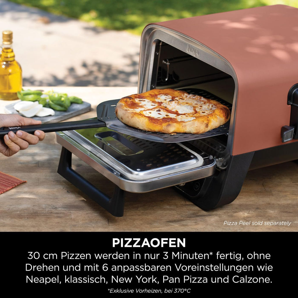 Ninja Woodfire Outdoor-Ofen, 8-in-1-Pizza- Ofen, BBQ-Smoker mit Bratrost