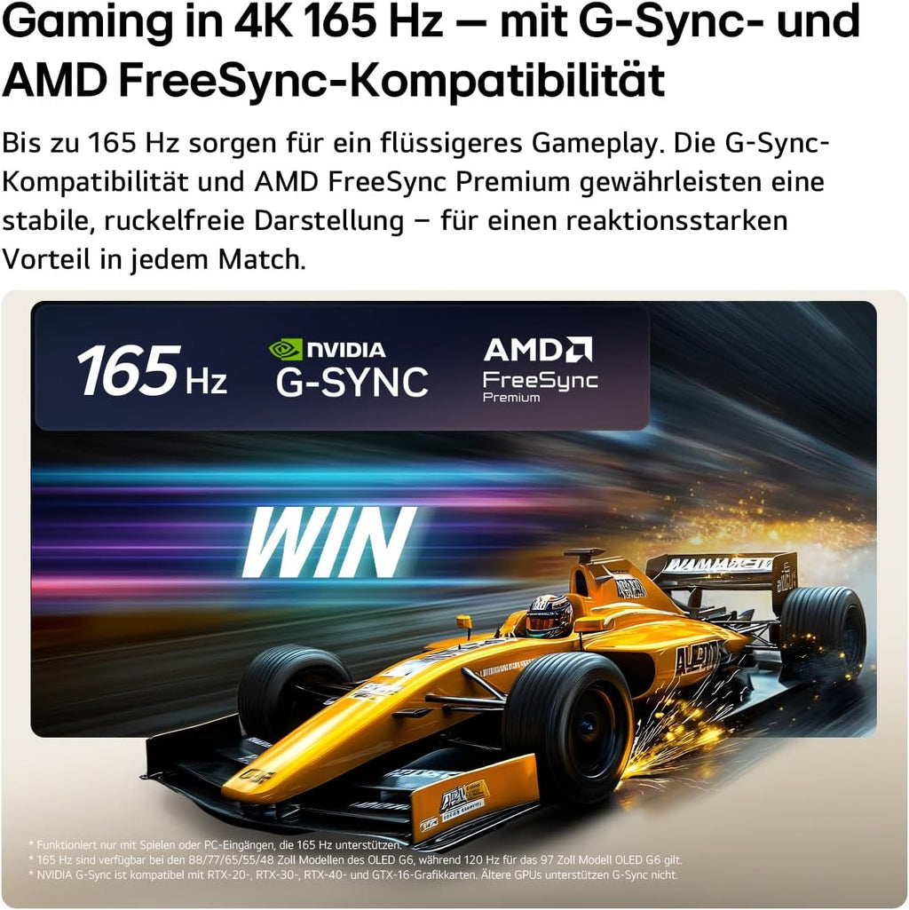 LG OLED65G67LW TV 65 Zoll, 4K OLED Evo AI, α11 Gen3 Prozessor, webOS 26, 120Hz, VRR bis zu 165Hz, Modelljahr 2026, Energieklasse E