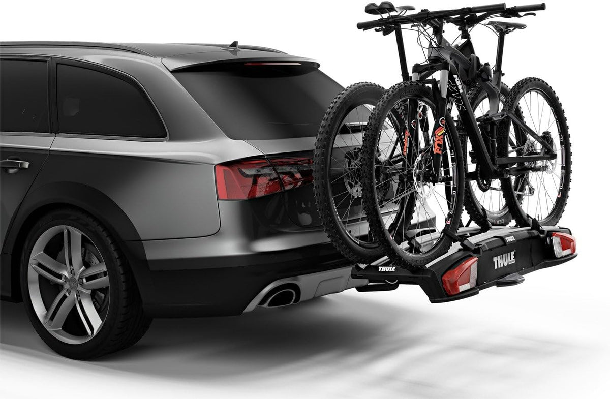 Thule VeloSpace XT Fahrradträger, Fahrradträger Anhängerkupplung Black/Aluminum, 2(3) Bikes