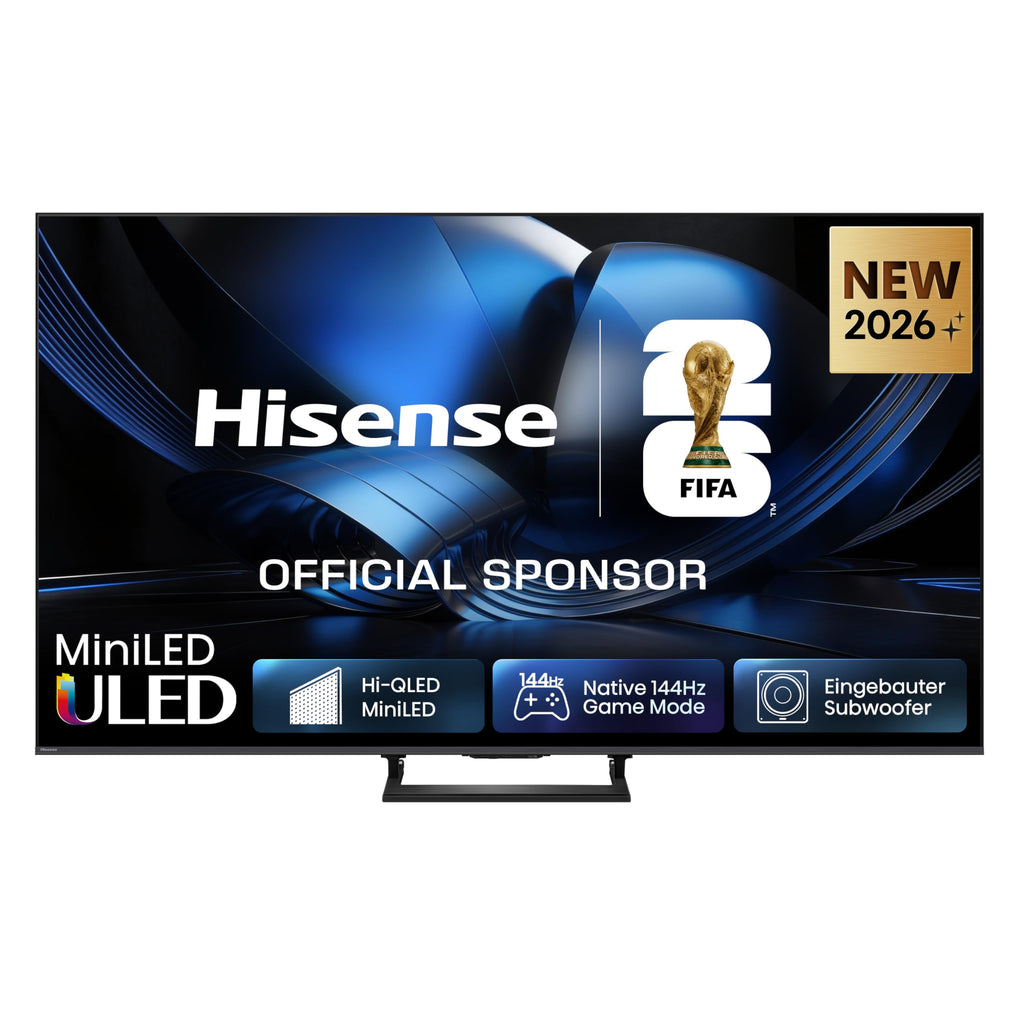 Hisense 55U7DSE Fernseher 55 Zoll, 4K UHD, Hi-QLED Mini LED, Smart TV, 144Hz, Hi-View AI Engine, IMAX Enhanced, AI Lichtsensor, Dolby Vision.Atmos, Tuned by DeVialet, FreeSync Premium Pro [2026]