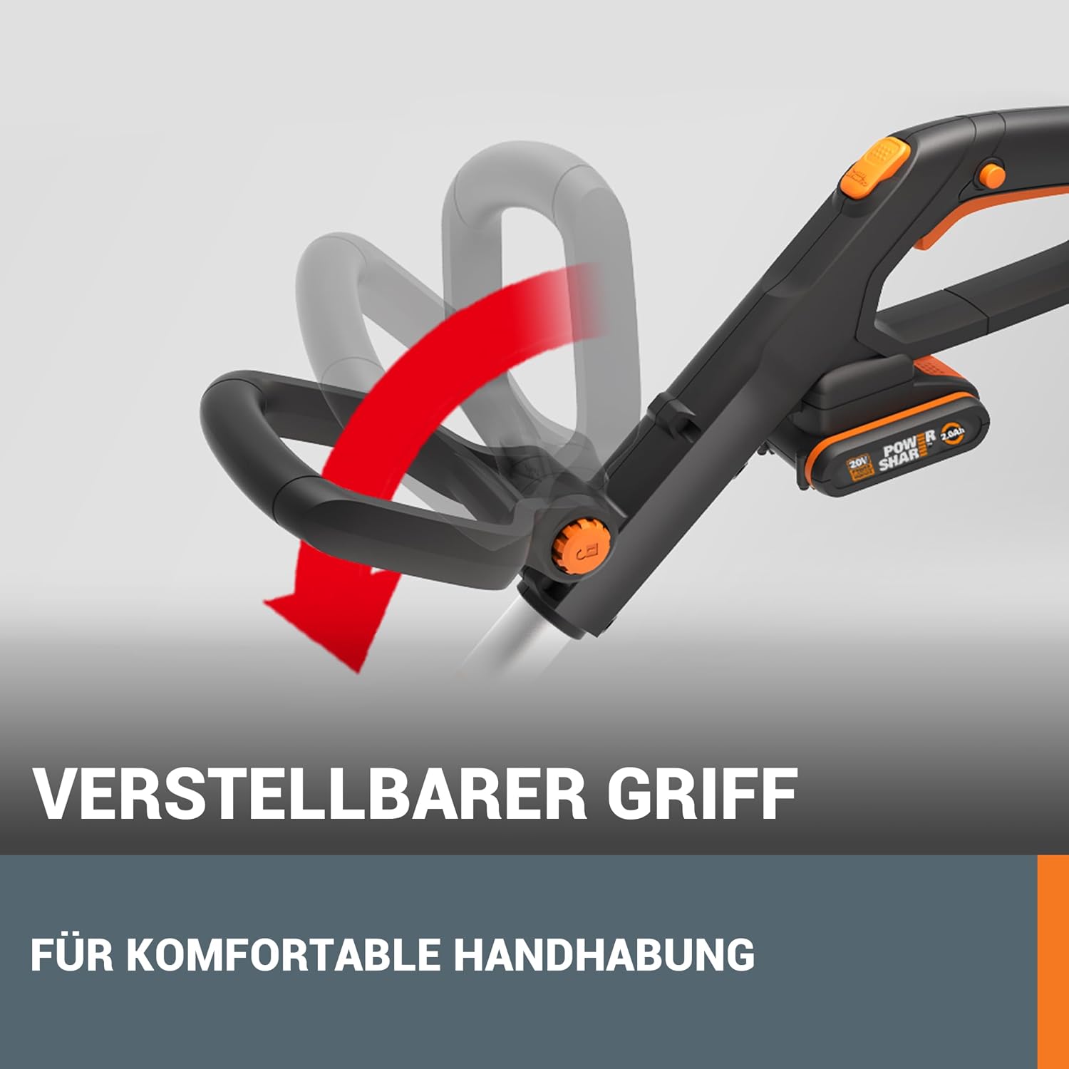 WORX WG163E Akku Rasentrimmer 20V, inkl. 2x2Ah Akkus & Ladegerät