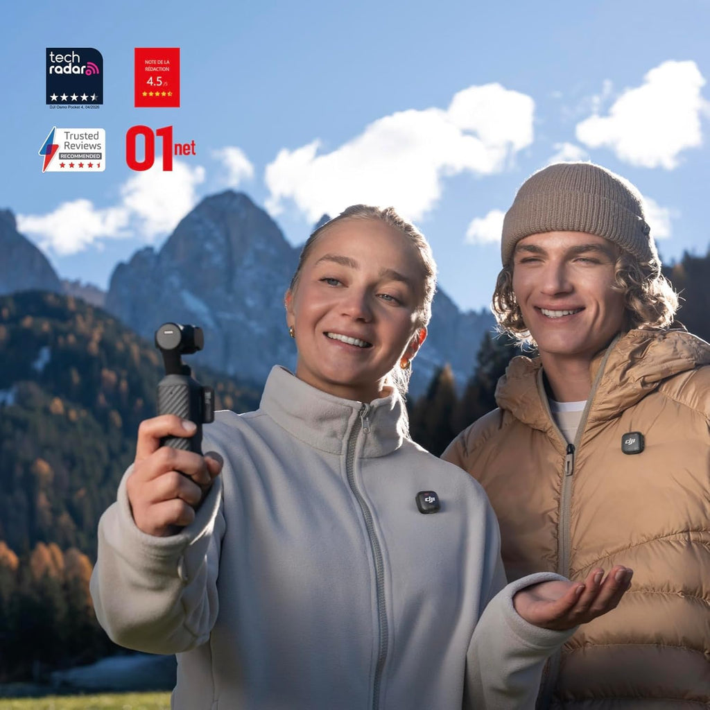 DJI Osmo Pocket 4 Creative Combo Pocket Gimbal Vlog Camera | 1 inch CMOS and 4K/240fps, 2 x lossless zoom, 107 GB built-in memory, mic 3 transmitter, fill light, Osmo mini tripod