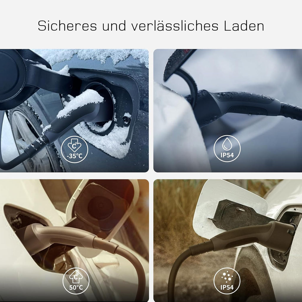 dé Typ 2 Ladekabel 22kW, Ladekabel Elektroauto Typ2 auf Typ 2[22kW, 3-Phasig, 32A] 7m mit Tragetasche, Kompatibel mit Model 3, e-UP, ID.3, Zoe, forTwo, Kona, e-Tron und andere EV/PHEV